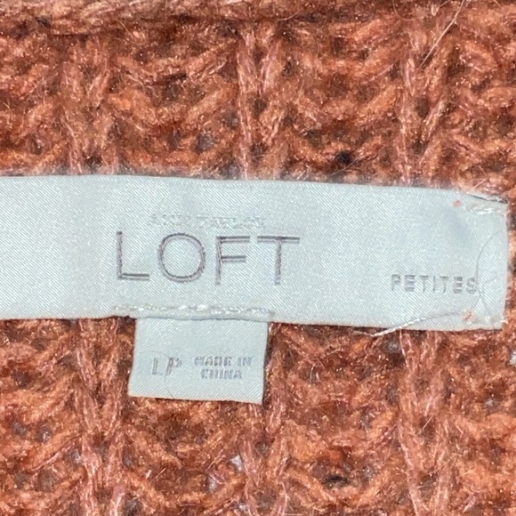 LOFT LARGE PETITE Women's Rust OPEN FRONTCardigan Sweater POCKETS CLEAN - Picture 2 of 11